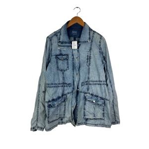 Ashley Denim Windsor Acid Wash Denim Jacket XL New